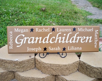 Grandmother Gift, Grandma Gift, Grandchildren Sign, Name Sign, Grandma Sign, Grandparents Gift, Gifts for Grandma, Custom Signs, Name Signs