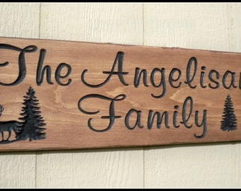 Last Name Sign, Wood Signs, camp carved sign, personalized sign, wooden signs, carved wood signs, outdoor signs, engraved wood signs