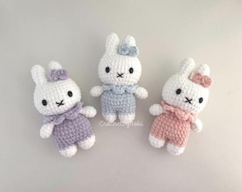 Handmade Crochet Bunny Plush Amigurumi  - Customizable Overalls & Scarf | Cute Gift