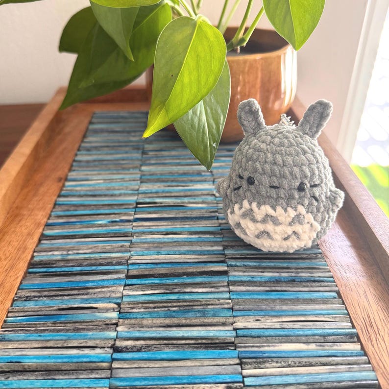 Handmade Crochet Totoro Inspired Plush Amigurumi Keychain, Bag Charm | Cute Gift | My Neighbor Totoro, Studio Ghibli image 2