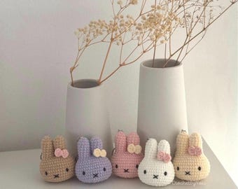 Handmade Crochet Bunny Plush with Bow Keychain, Bag Charm | Cute Gift