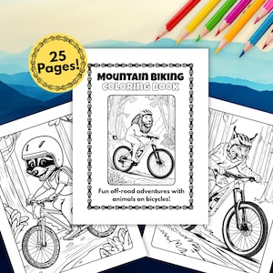 Mountain Bike Coloring Book: Animal Biker Designs (PDF Download)