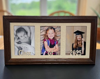Triple Graduation Picture Frame| Triple 5x7 Display | Class of 2026 or Any Year
