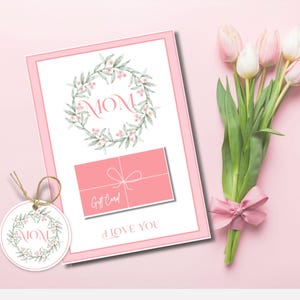 Muttertagsgeschenk Kartenhalter - Hülle für Karte, Bargeld und Geldschein - Geschenkanhänger - Koordinierendes Geschenk Set - Sofort Download - Einfach! - Perfektes Geschenk