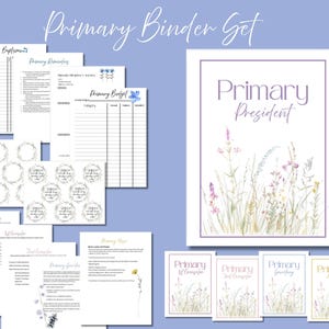 Primary Binder Set - Wildflower Design - Instant Printable Download - Editable on Canva - Your Presidency will LOVE this fun, helpful set!