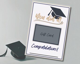 Graduation Gift Card Holder - You Did It - Instant Download - Printable -