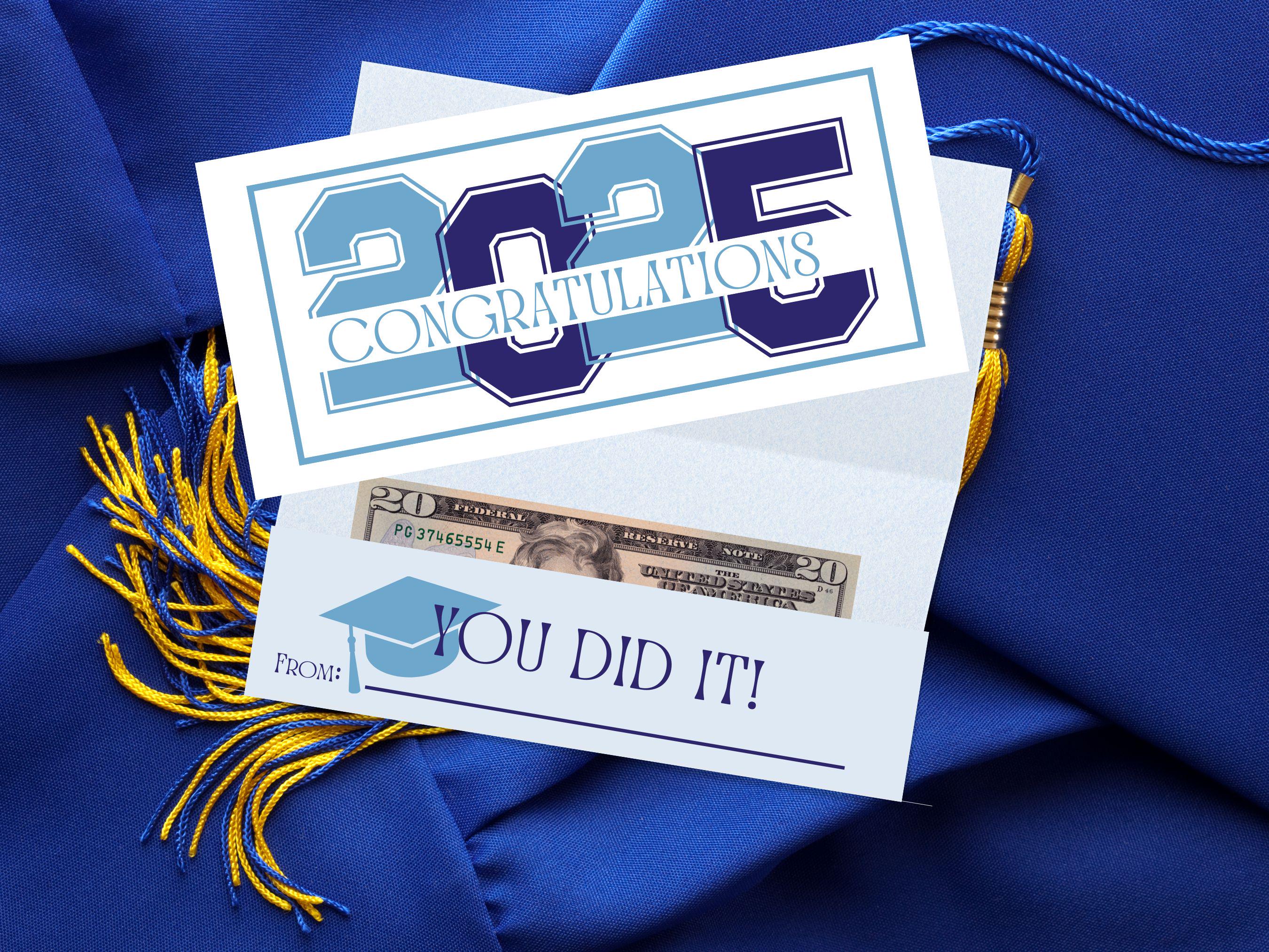 Graduation Money Card - Editable Colors - Instant Download - Printable - Edit in Canva - Make With or Without Money Pocket - Personalize