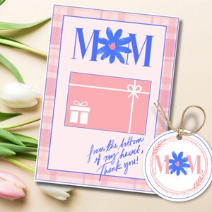 Muttertagsgeschenkkartenhalter - Niedliche Hülle für Geschenkkarte, Bargeld oder persönliche Notiz - Bonus Geschenkanhänger - Sofortiger Download und dann ausdrucken - EINFACH!!!