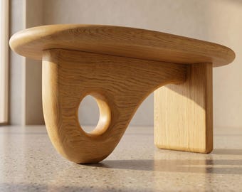 Handmade Oak Coffee Table, Sculptural Organic Wood Table, Modern Japandi Center Table, Minimal Living Room Furniture, Solid Wood