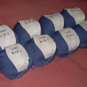 Kira by Lang Yarns - Viscose/Nylon - Denim blue - 8 skeins