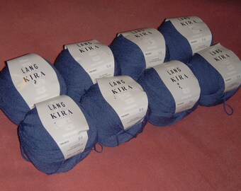 Kira by Lang Yarns - Viscose/Nylon - Denim blue - 8 skeins
