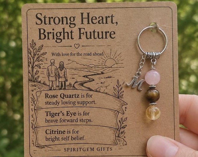 Personalised SON Crystal Keyring with Illustrated Keepsake Card Birthday Gift