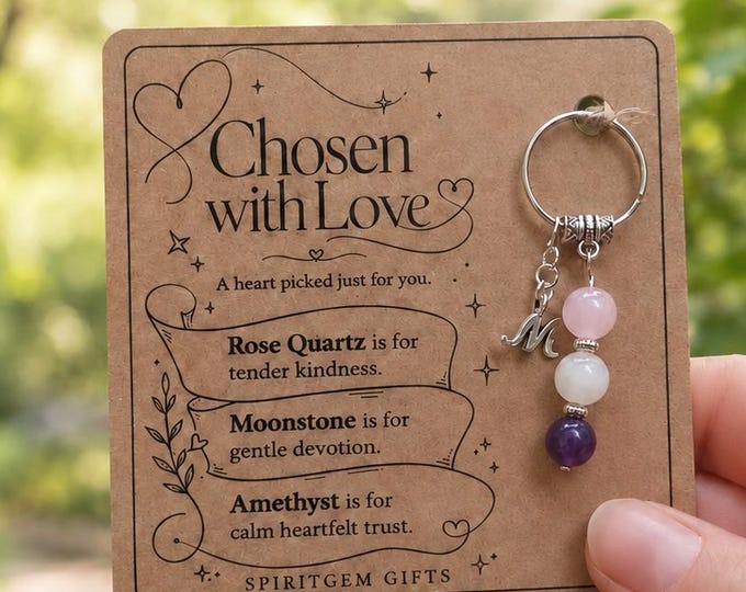 Personalised VALENTINE’S GIFT Crystal Keyring with Illustrated Keepsake Card for Your Partner