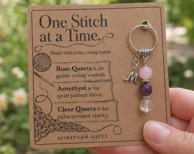 Personalised CROCHET LOVER Crystal Keyring with Illustrated Keepsake Card Birthday Gift