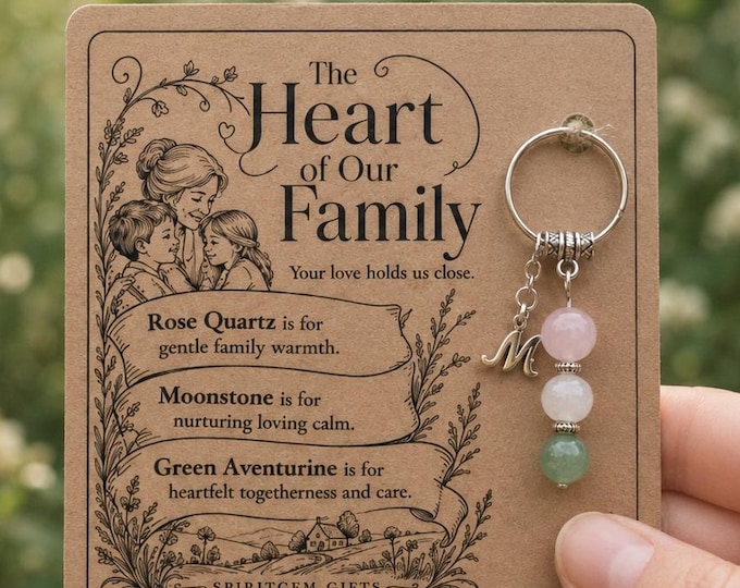 Personalised NANNA Crystal Keyring with Illustrated Keepsake Card Mother’s Day Gift