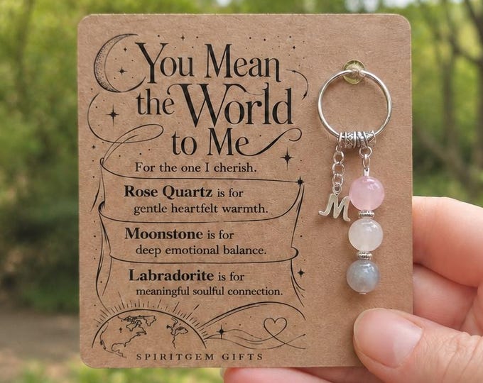 Personalised SOMEONE SPECIAL Crystal Keyring with Illustrated Keepsake Card Valentines Day Gift