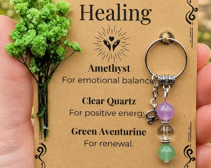 Personalised Healing Keyring, Get Well Soon Gift, Surgery Recovery, Emotional Support Token, Thinking Of You Present, Renewal