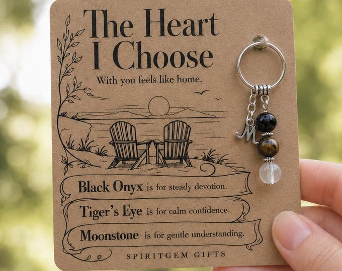 Personalised HUSBAND Crystal Keyring with Illustrated Keepsake Card Anniversary Gift