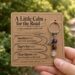 PERSONALISED SAFE DRIVING Crystal Keyring, Driver Gift with Illustrated Keepsake Card