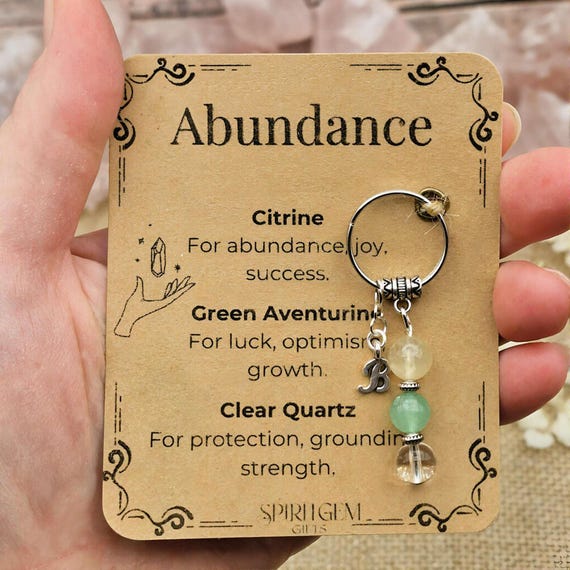 Personalised Abundance Crystal Keyring, New Business Gift, New Job Promotion, Leaving Present, Good Luck