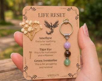 Personalised Life Reset Keyring, Phoenix Transformation Token, Fresh Start Present, New Beginnings Charm