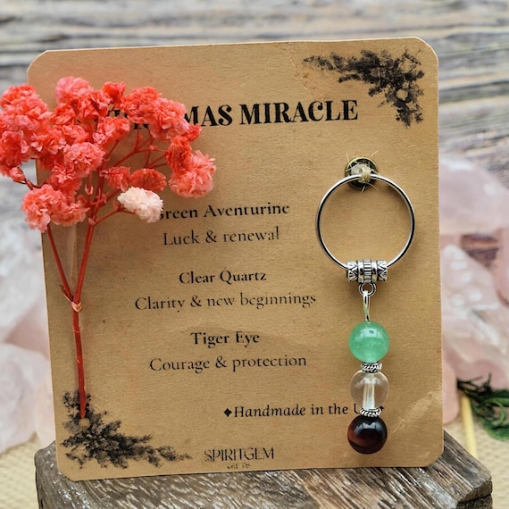 Christmas Miracle Crystal Keyring Luck Courage New Beginnings Gift for Loved Ones Festive Stocking Stuffer Handmade UK Keepsake