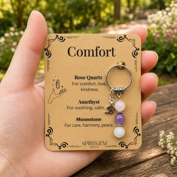 PERSONALISED Bereavement Gift Keyring, Sympathy Keepsake, Grief Support Charm, Thinking of You Gift