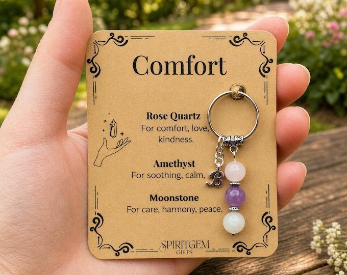 PERSONALISED Bereavement Gift Keyring, Sympathy Keepsake, Grief Support Charm, Thinking of You Gift