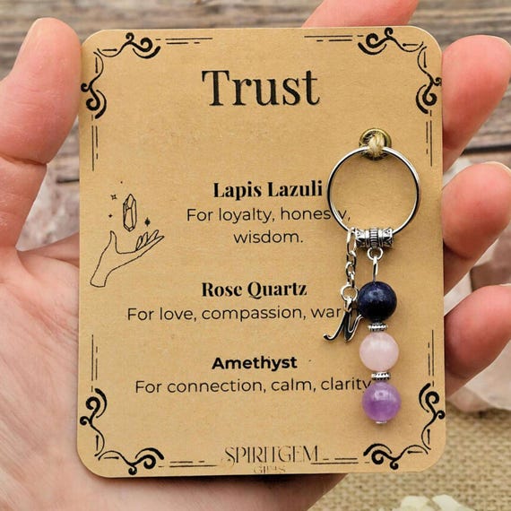 Personalised Trust Keyring, Relationship Loyalty Gift, Best Friend Honesty, Apology Present, Connection Token, Wisdom