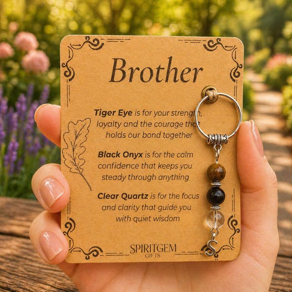 PERSONALISED Brother Birthday Gift / Brother Crystal Keychain, Little Brother, Big Brother, Gift for Family, Meaningful Brother Keepsake