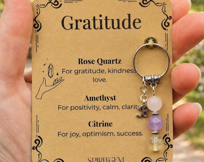 Personalised Gratitude Keyring, Thank You Gift, Appreciation Present, Teacher Nurse Mentor Token, Kindness Charm