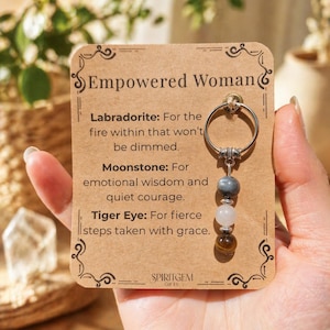 Personalised Empowered Woman Gift for Her, Crystal Keyring, Friendship, Bestie, BFF, Mom, Sister, Best friend,birthday gift, Thinking of You