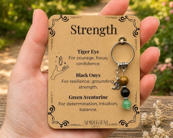 Personalised Strength Keyring, Resilience Gift, Hard Times Support, Courage Token, Survivor Present, Determination