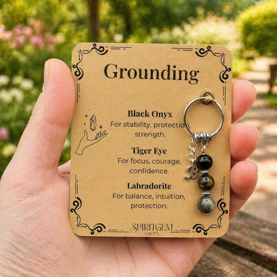 Personalised Grounding Keyring, Anxiety Relief, Protection Charm, Mens Mental Health Support, Stability Present, Safe Travels