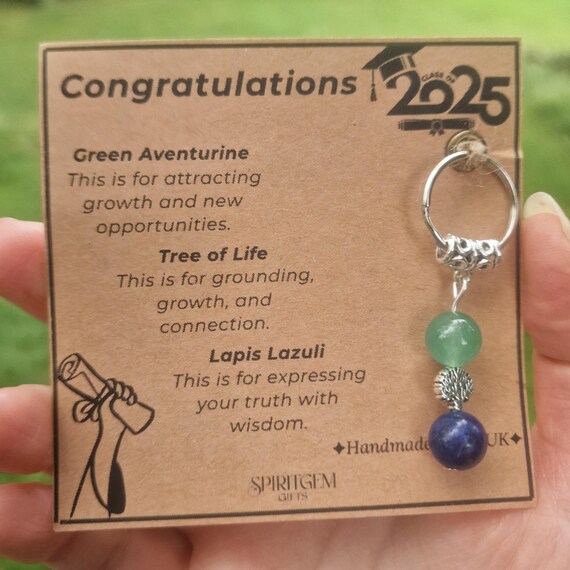 Personalized Graduation Crystal Keyring: Class of 2026, Tree of Life Charm