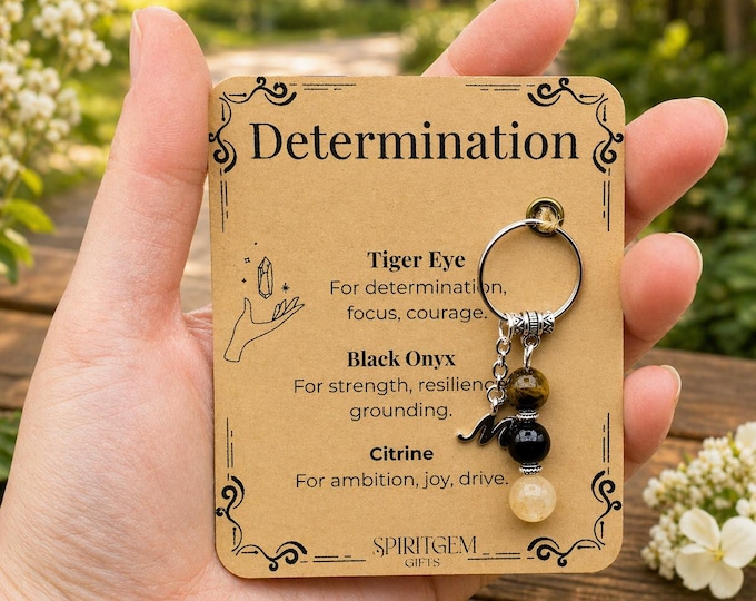 Personalised Determination Keyring, Exam Motivation, Fitness Goal, Entrepreneur Ambition, New Business Present, Drive