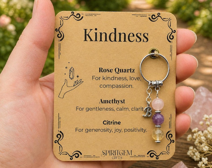 Personalised Kindness Gemstone Keyring, Thoughtful Appreciation Charm