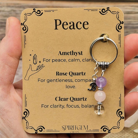 Personalised Peace Keyring, Retirement Gift, Anxiety Relief, Stress Support Token, Serenity Present, Inner Calm