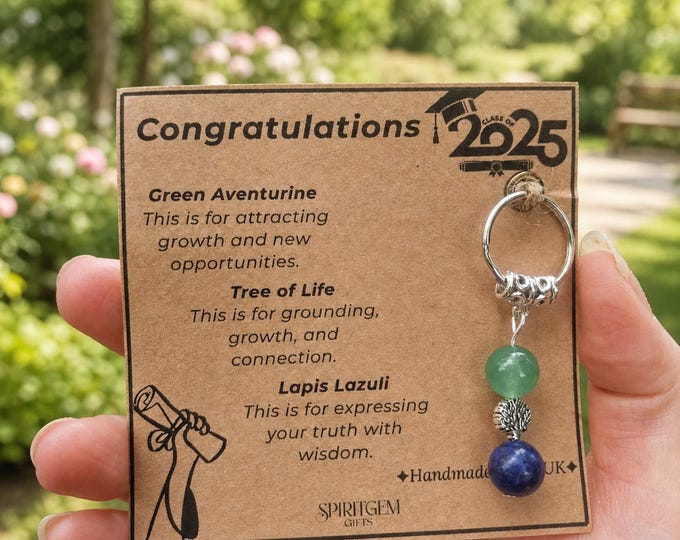 Personalized Graduation Crystal Keyring: Class of 2026, Tree of Life Charm
