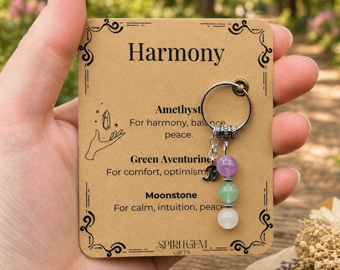 PERSONALISED Happy Marriage Keyring, Peaceful Home Gift, Relationship Harmony Charm, New Home Keepsake