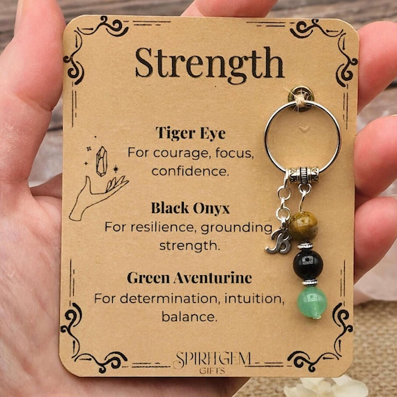 Personalised Strength Keyring, Resilience Gift, Hard Times Support, Courage Token, Survivor Present, Determination