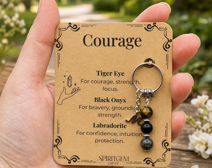 Personalised Courage Keyring, Strength Charm, Surgery Recovery, Divorce Support, New Chapter Present, Fearless