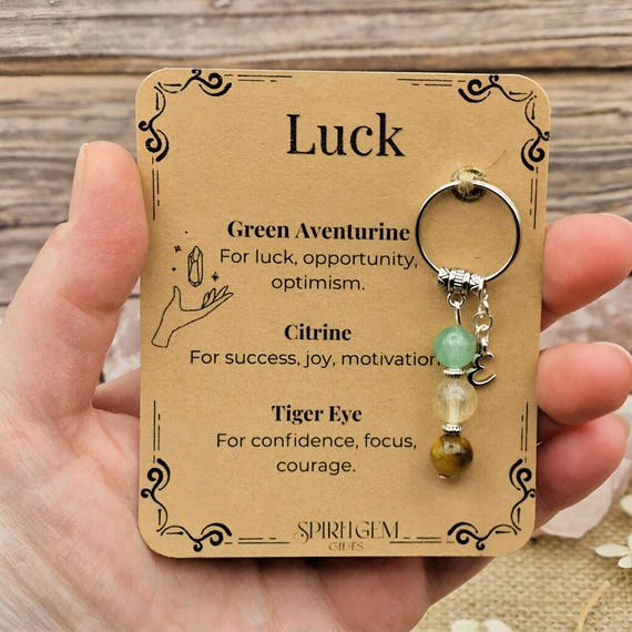 Personalised Luck Keyring, Driving Test Gift, New Job Success, Exam Good Luck Charm, Opportunity