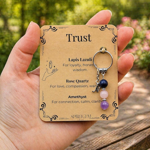 Personalised Trust Keyring, Relationship Loyalty Gift, Best Friend Honesty, Apology Present, Connection Token, Wisdom