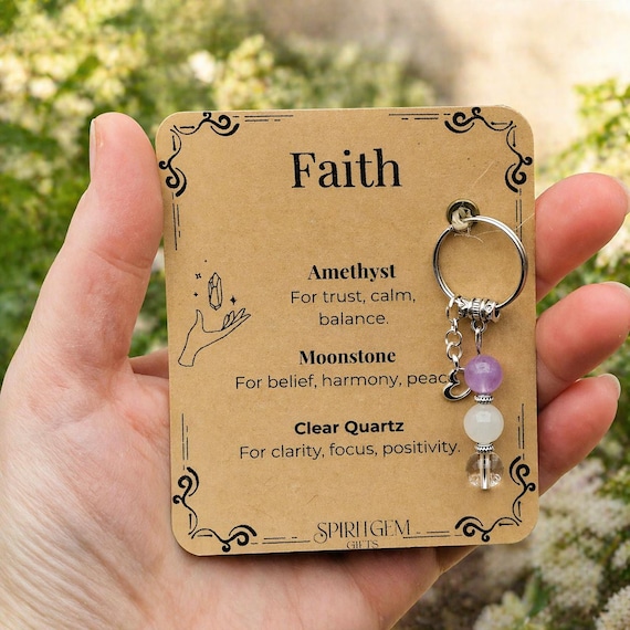 PERSONALISED Confirmation Gift Keyring, Christian Sponsor Present, Faith Charm, Baptism Keepsake
