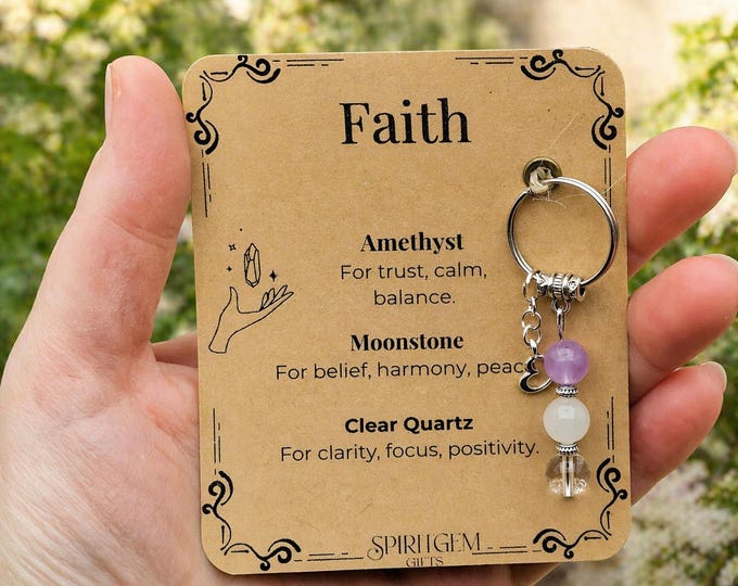 PERSONALISED Confirmation Gift Keyring, Christian Sponsor Present, Faith Charm, Baptism Keepsake
