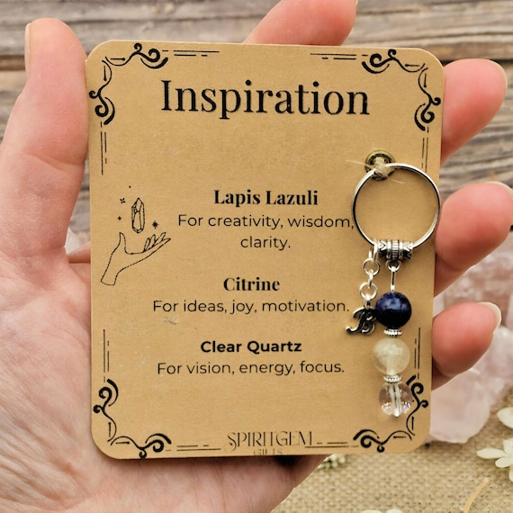 Personalised Inspiration Keyring, Creativity Gift, Artist Writer Present, New Job Success, Big Ideas Token, Motivation