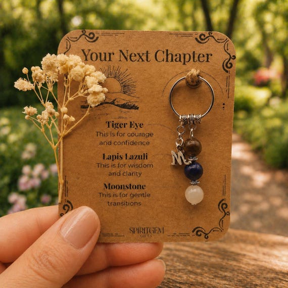 Personalised Next Chapter Keyring, New Job Gift for Her, New Beginnings Keychain, Coworker Leaving, Divorce Gift, Good Luck Charm 2026
