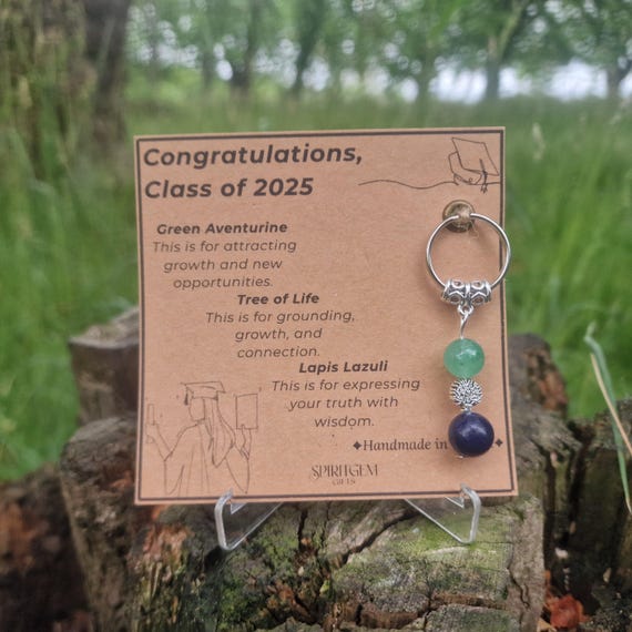 Personalised Graduation Card & Crystal Keyring – Congratulations Class of 2026 Gift for Graduate, College, University, High School, Keepsake