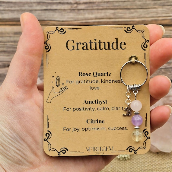 Personalised Gratitude Keyring, Thank You Gift, Appreciation Present, Teacher Nurse Mentor Token, Kindness Charm